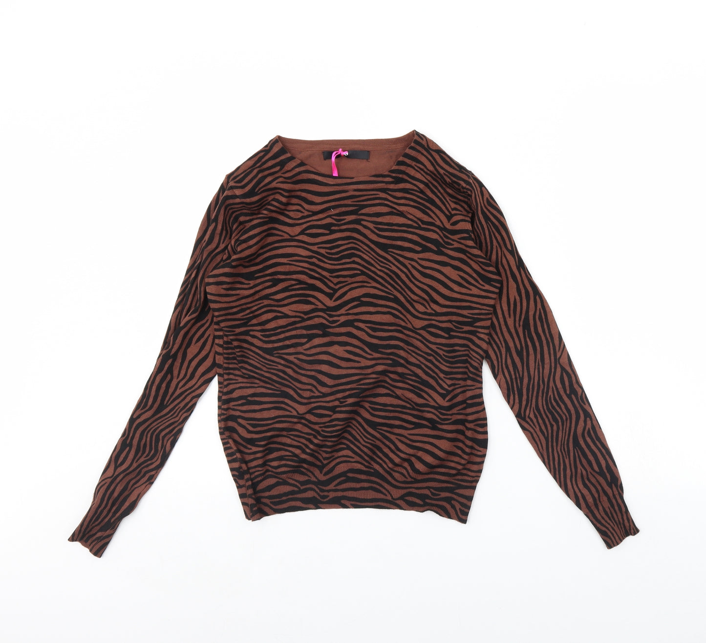 Very Womens Brown Animal Print  Pullover Jumper Size 12