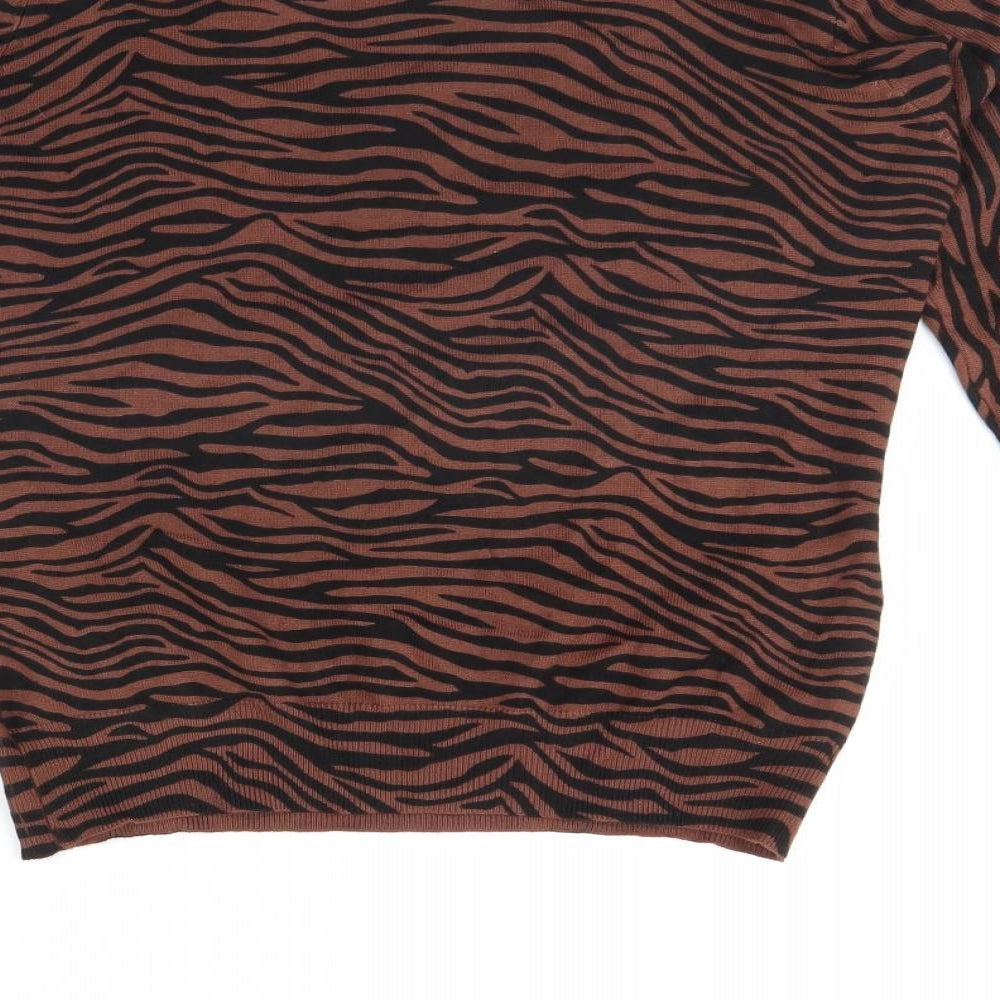 Very Womens Brown Animal Print  Pullover Jumper Size 12