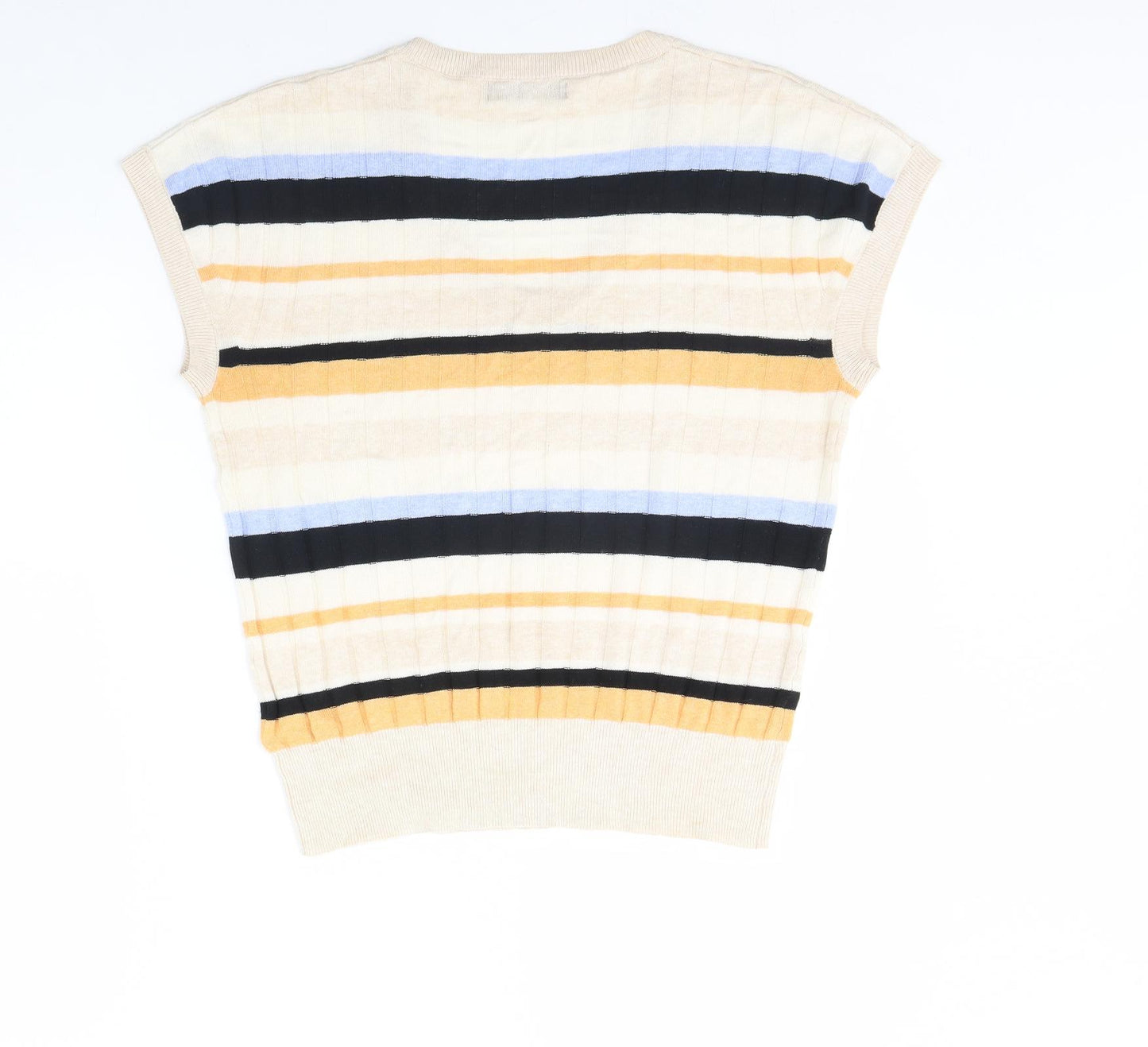 M&S Mens Beige Striped  Pullover Jumper Size M