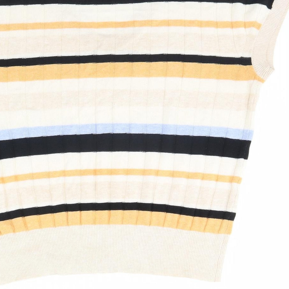 M&S Mens Beige Striped  Pullover Jumper Size M