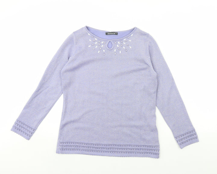 Bonmarché Womens Purple   Pullover Jumper Size S