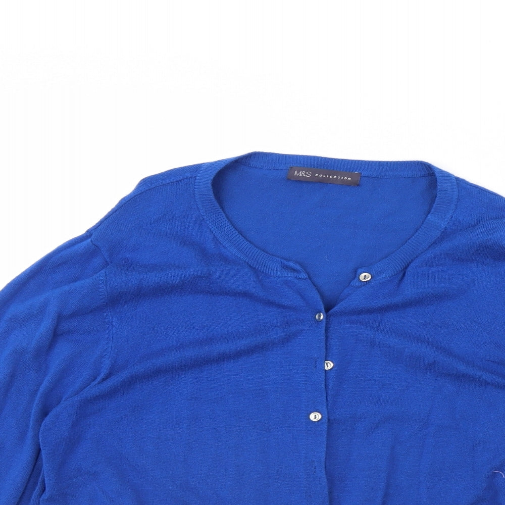 m&s Womens Blue   Cardigan Jumper Size 20