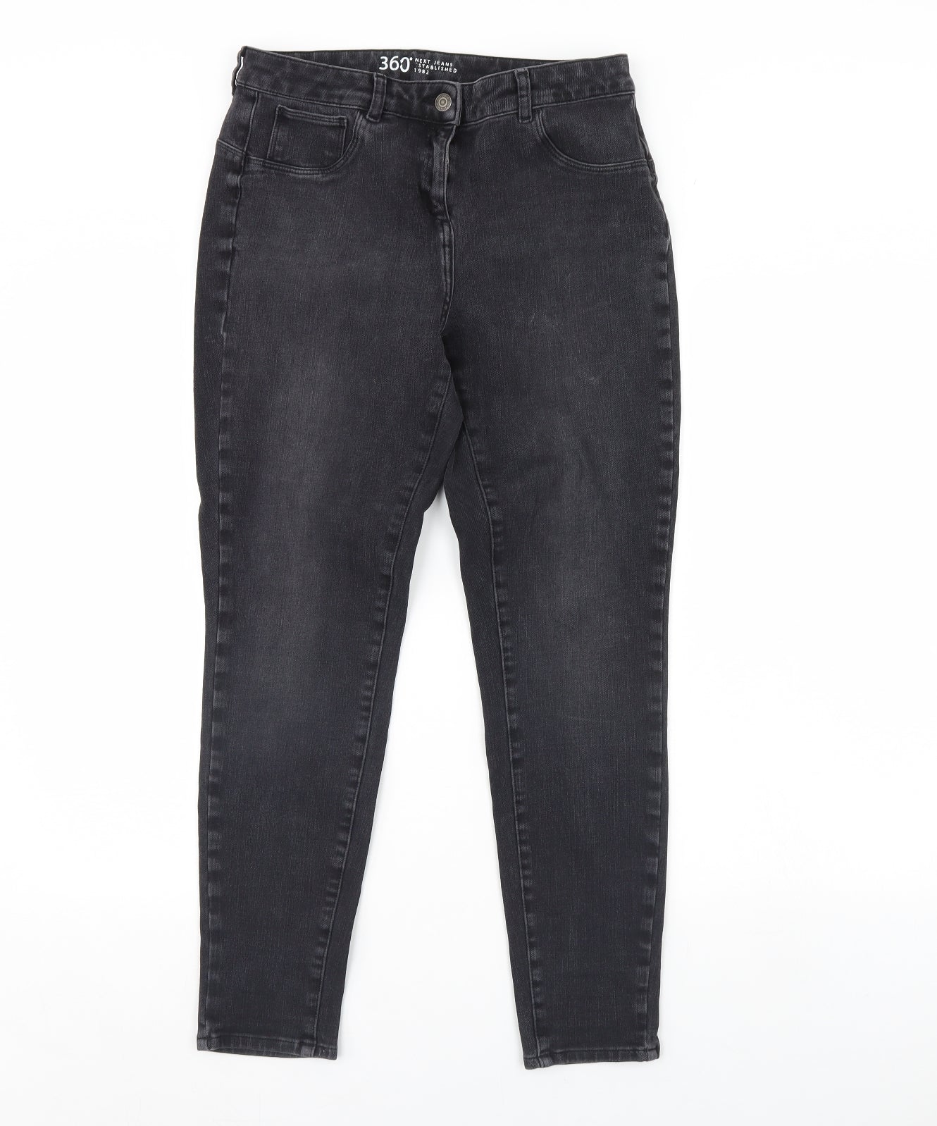 NEXT Womens Black  Denim Skinny Jeans Size 14 L28 in