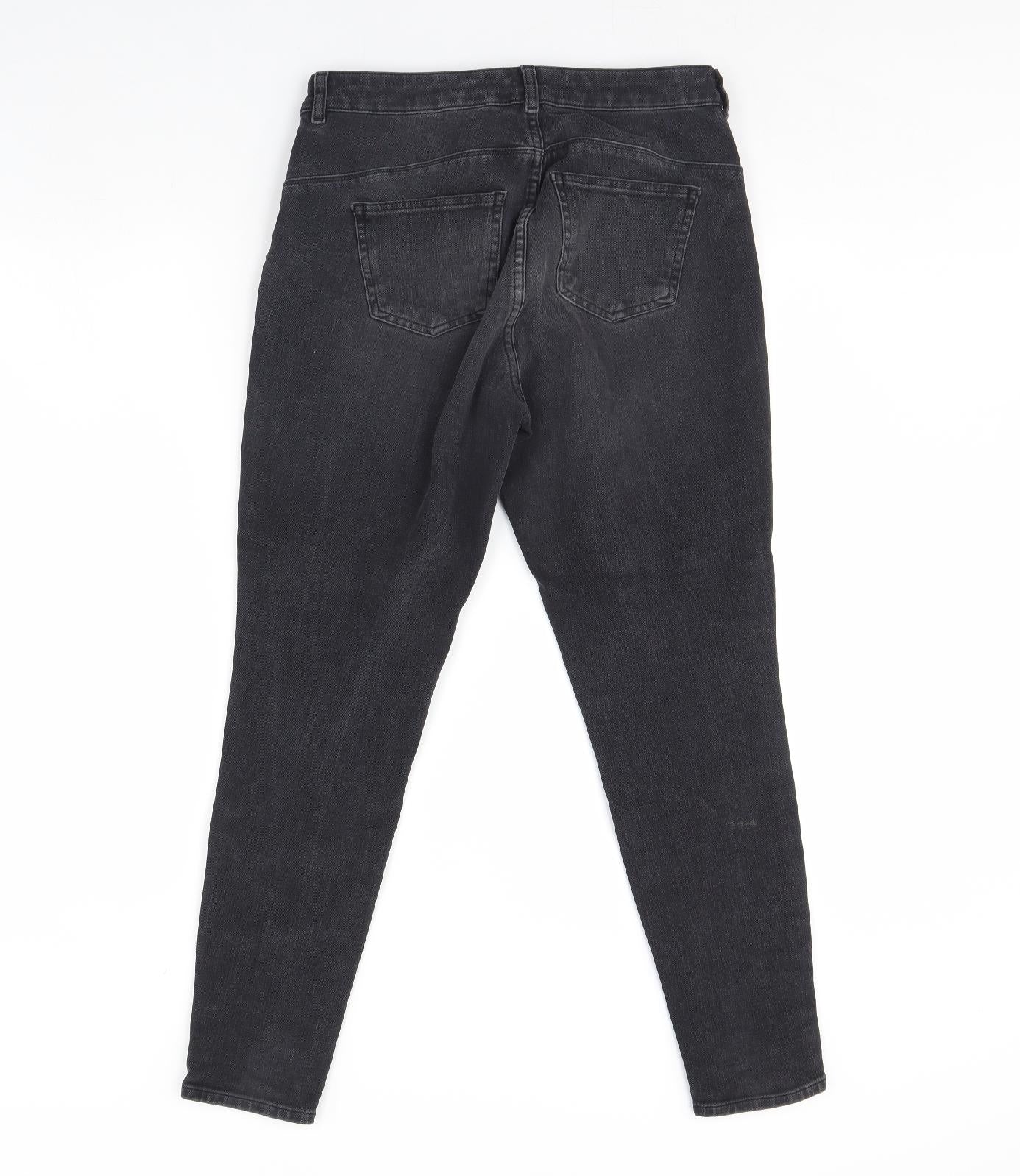 NEXT Womens Black  Denim Skinny Jeans Size 14 L28 in