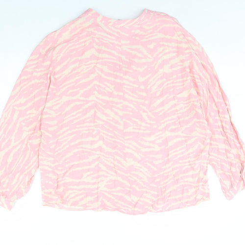 F&F Womens Pink Animal Print  Basic Blouse Size 18