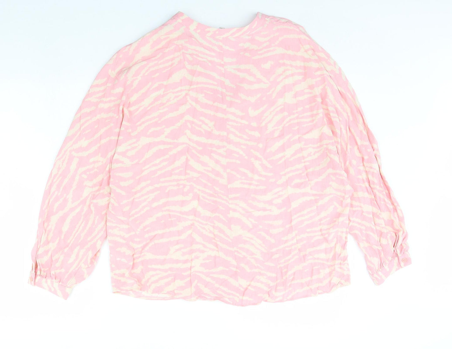 F&F Womens Pink Animal Print  Basic Blouse Size 18
