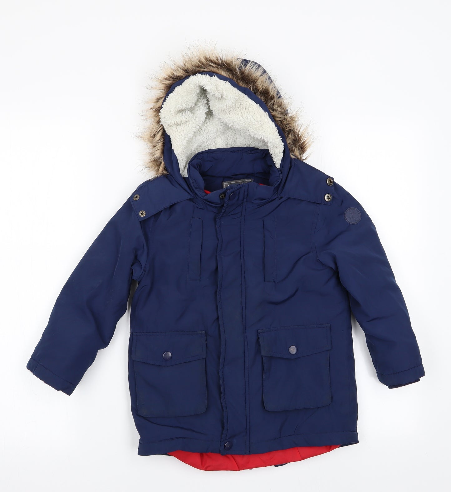 Primark Boys Blue   Anorak Coat Size 4-5 Years  - Bodywarmer zipped inside (Red)