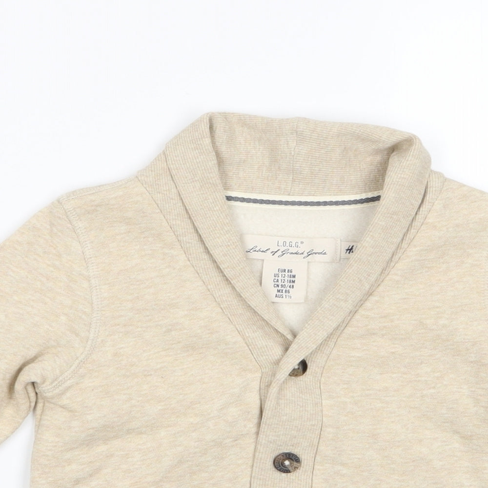 LOGG Boys Beige   Cardigan Jumper Size 12-18 Months
