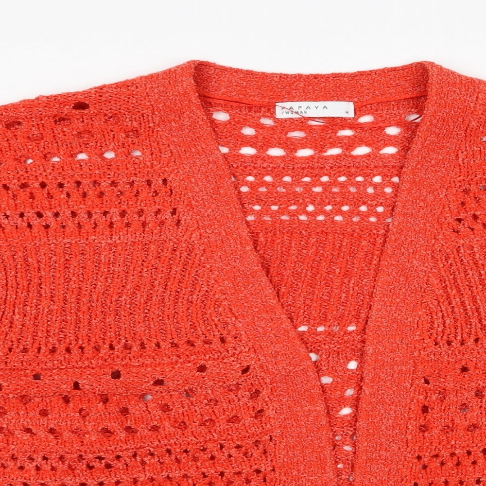 Papay Womens Orange   Cardigan Jumper Size M