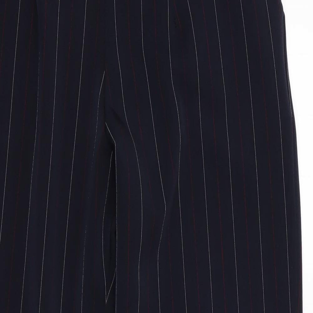 Preworn Womens Blue Striped  Trousers  Size 12 L28 in - Back Elastication
