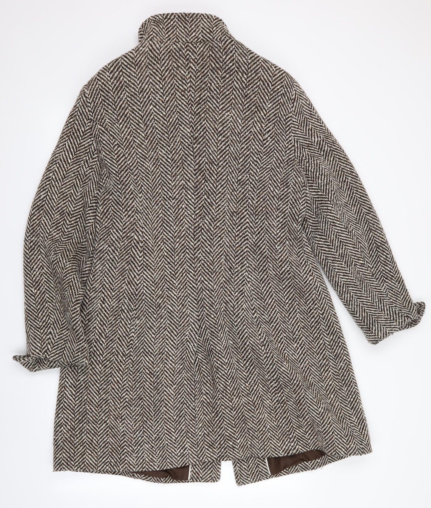 NEXT Womens Brown Herringbone  Overcoat Coat Size 18