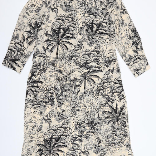 Primark Womens Beige Floral  Shirt Dress  Size 12