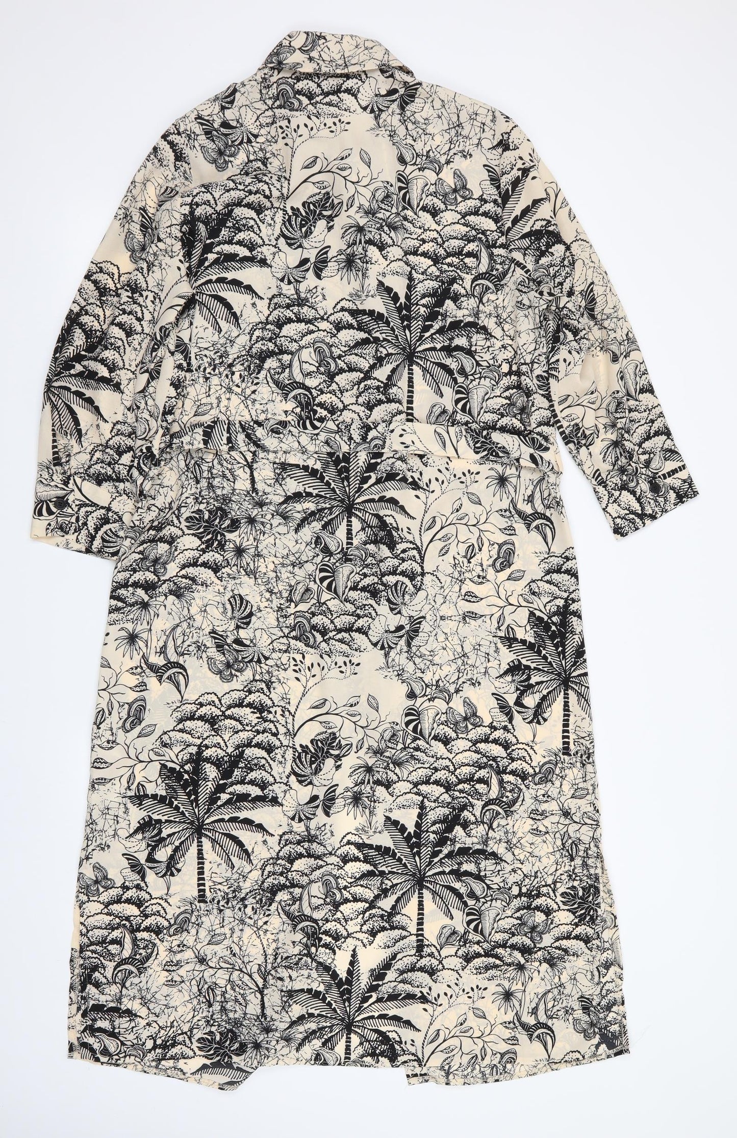 Primark Womens Beige Floral  Shirt Dress  Size 12
