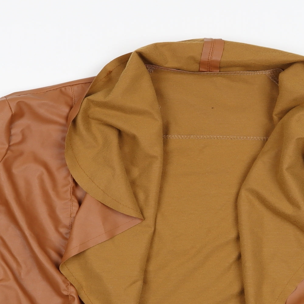 Preworn Womens Brown   Jacket    - Waterfall Jacket - leather look