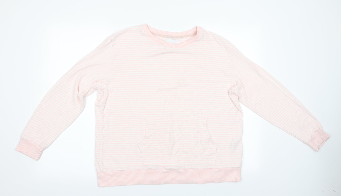 Matalan Womens Pink Striped   Pyjama Top Size 16