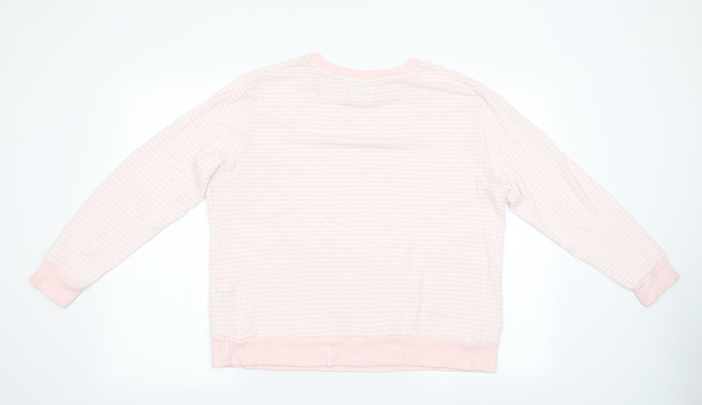 Matalan Womens Pink Striped   Pyjama Top Size 16