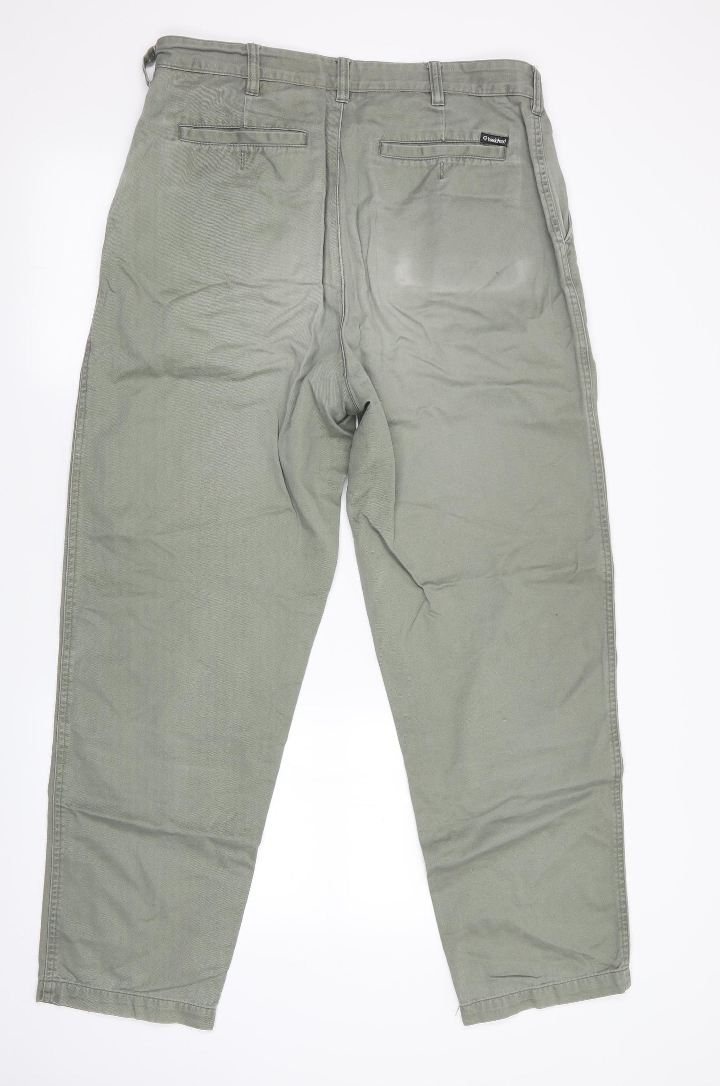 Hawkshead Mens Green   Chino Trousers Size 34 in L30 in