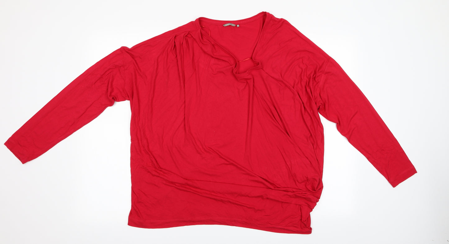 Sandwich Womens Red   Basic T-Shirt Size XL  - Waterfall style top