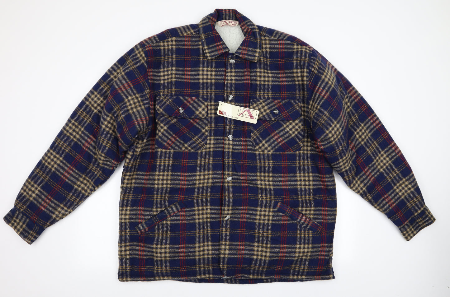 Mountain Pass Mens Blue Check  Jacket  Size L  - Fleece Lined