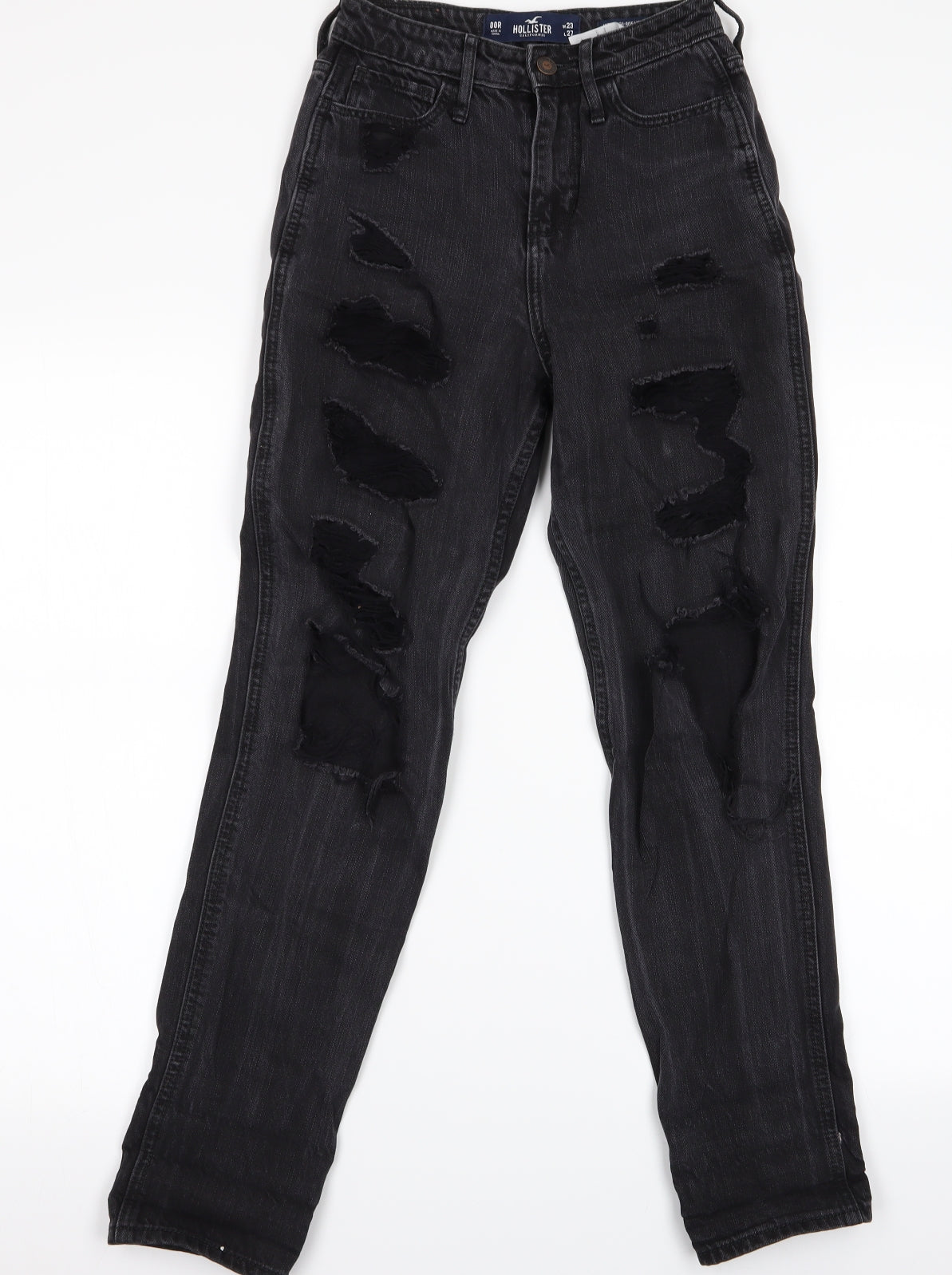 Hollister Girls Black   Straight Jeans  - Distressed Jeans
