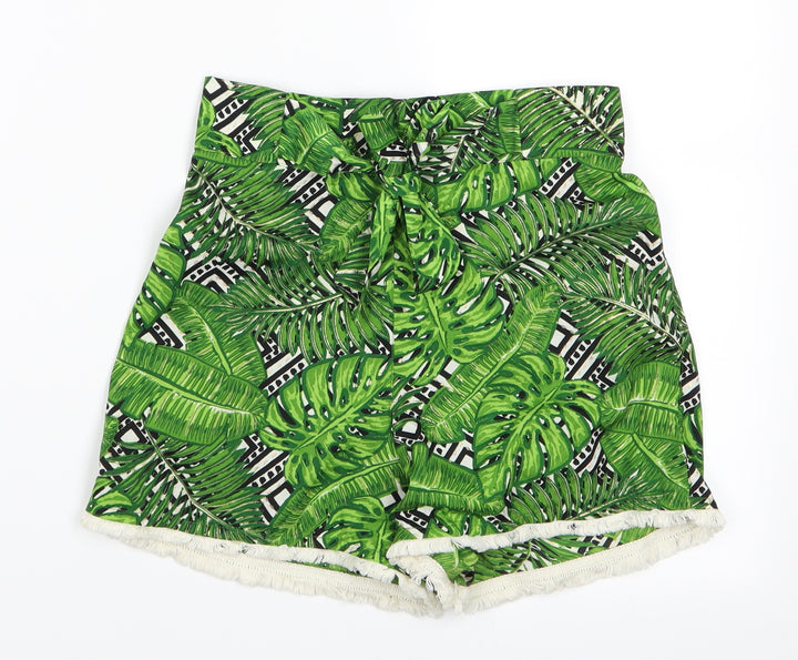 Kylie Girls Green Floral  Hot Pants Shorts Size 12 Years