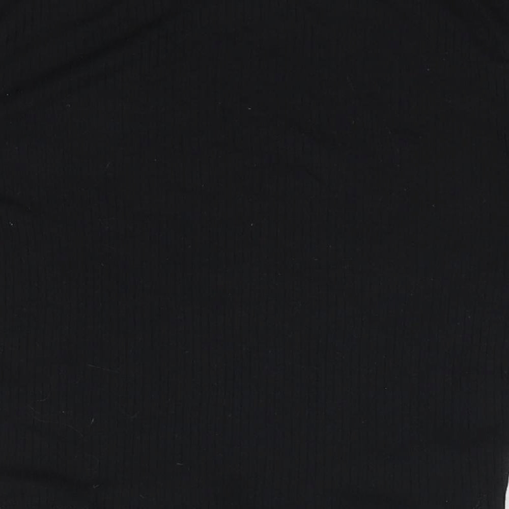 New Look Womens Black   Basic T-Shirt Size 6  - Cut out shoulders