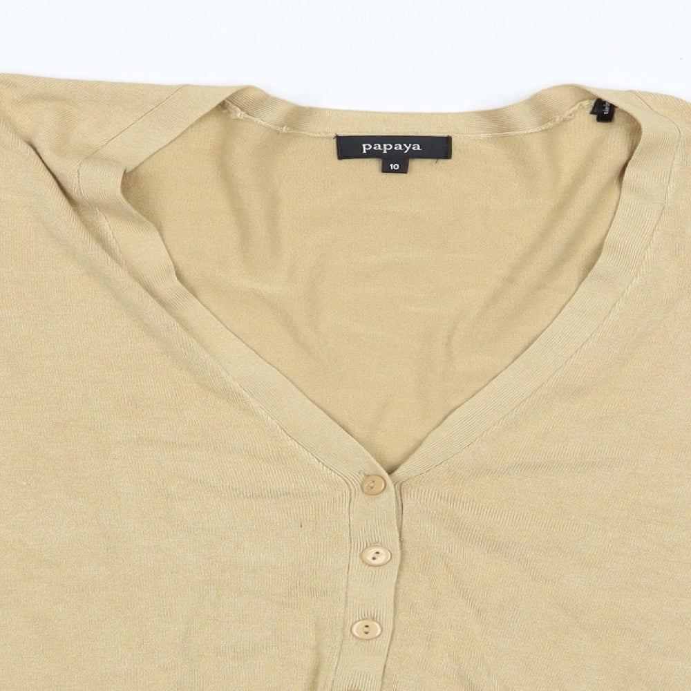 Papaya Womens Beige   Cardigan Jumper Size 10