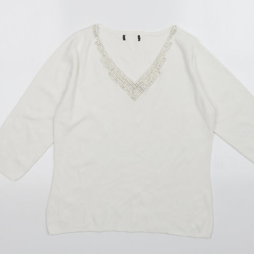 Sky Womens White   Pullover Jumper Size S