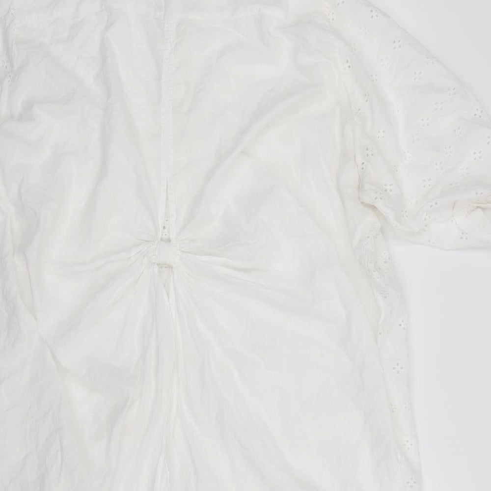 River Island Womens White Floral  Basic Button-Up Size 26