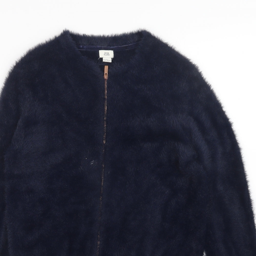 River Island Girls Blue   Full Zip Jumper Size 11-12 Years