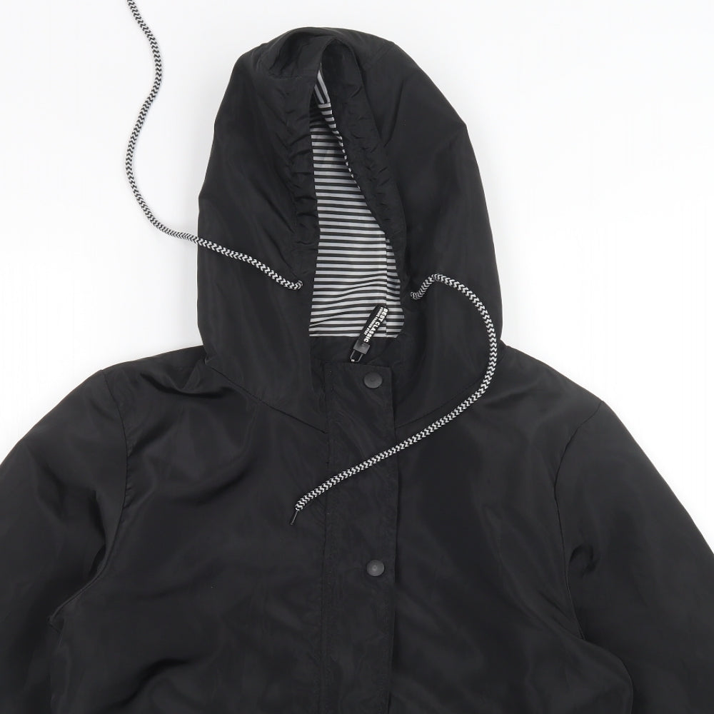 Preworn Womens Black   Windbreaker Coat Size XL