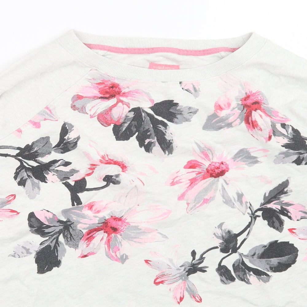 Joules Womens Grey Floral  Pullover Sweatshirt Size 10