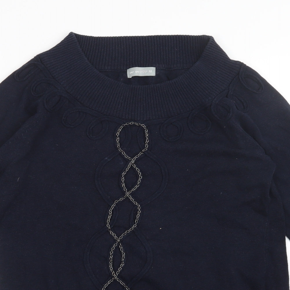 Per Una Womens Blue   Pullover Jumper Size 12