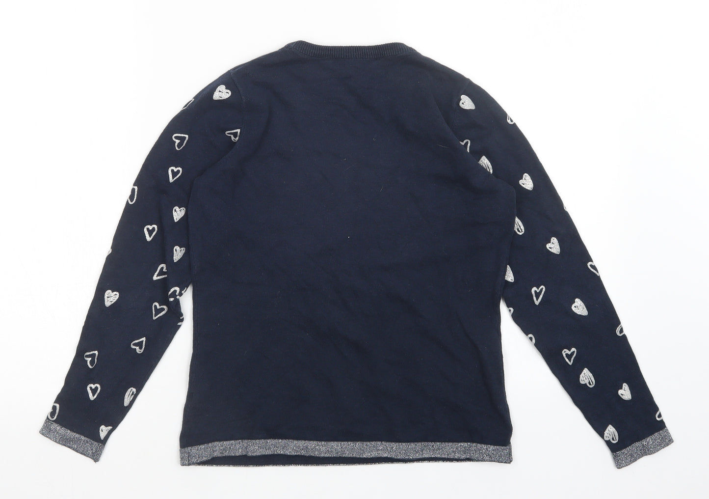 George Girls Blue Polka Dot  Pullover Jumper Size 10-11 Years