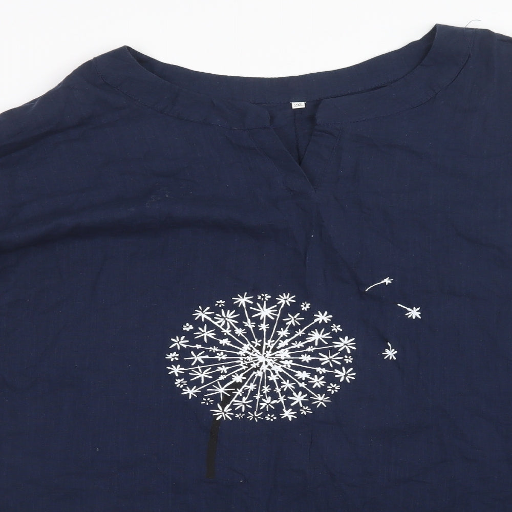 Preworn Womens Blue   Basic Blouse Size 2XL