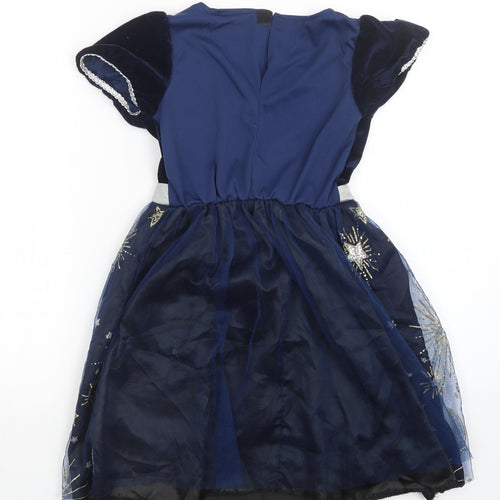 Preworn Girls Blue   A-Line  Size 9-10 Years  - Fancy Dress
