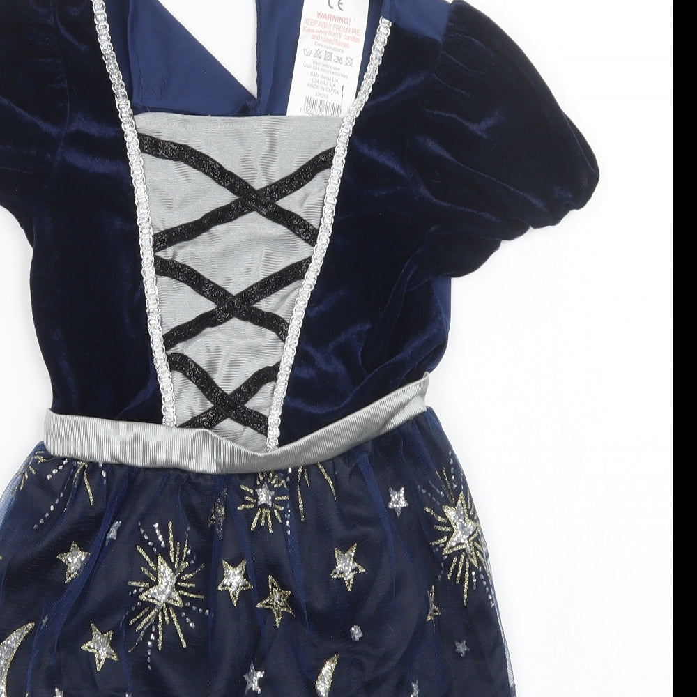 Preworn Girls Blue   A-Line  Size 9-10 Years  - Fancy Dress