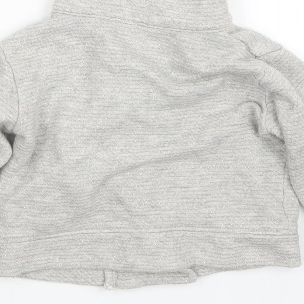 M&S Boys Grey   Full Zip Jumper Size 12-18 Months