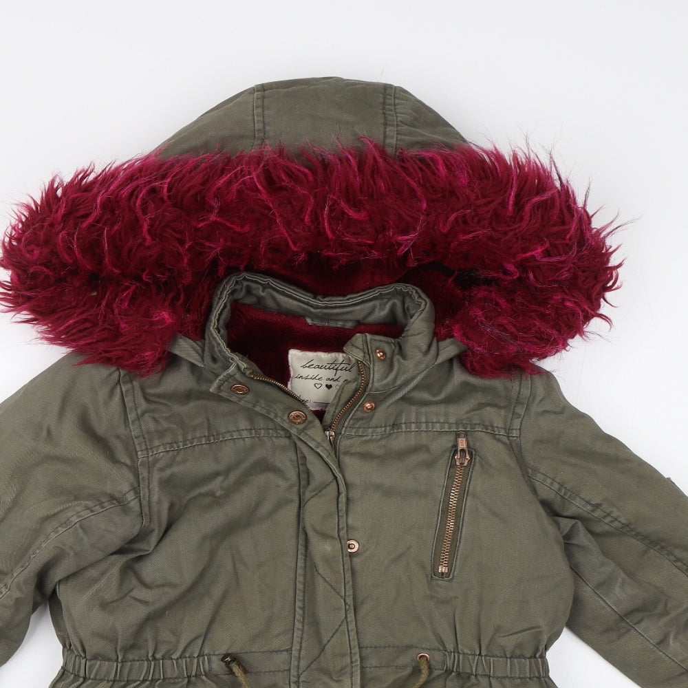 Matalan Girls Green   Parka Jacket Size 6 Years