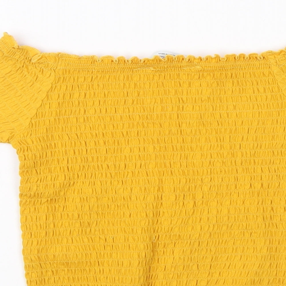 Primark Girls Yellow   Basic Blouse Size 10-11 Years