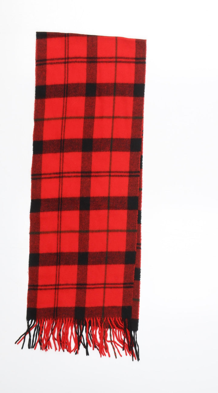 Preworn Boys Red Check Scarf Size Regular