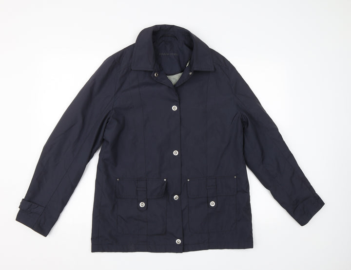 Frank Eden Womens Blue Windbreaker Jacket Size 10