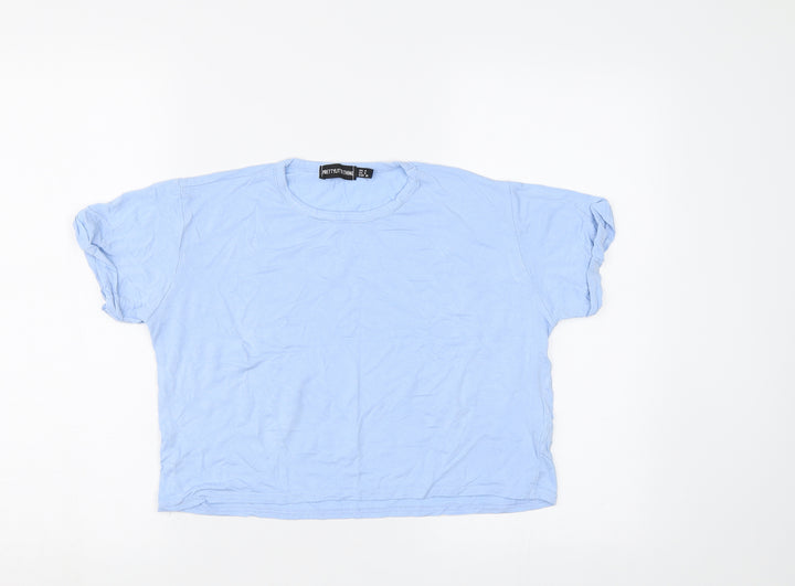 PRETTYLITTLETHING Womens Blue   Cropped Polo Size 8