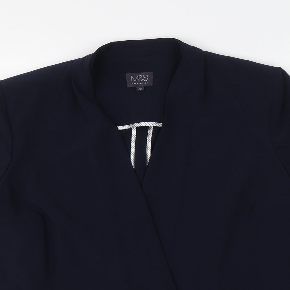 M&S Womens Blue   Jacket Blazer Size 12