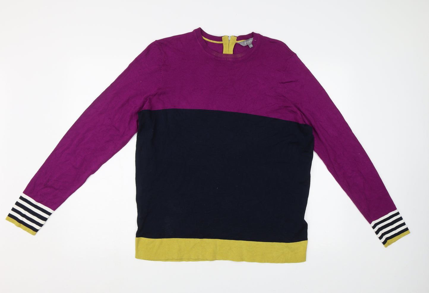 Principles Womens Purple Striped  Pullover Jumper Size 20