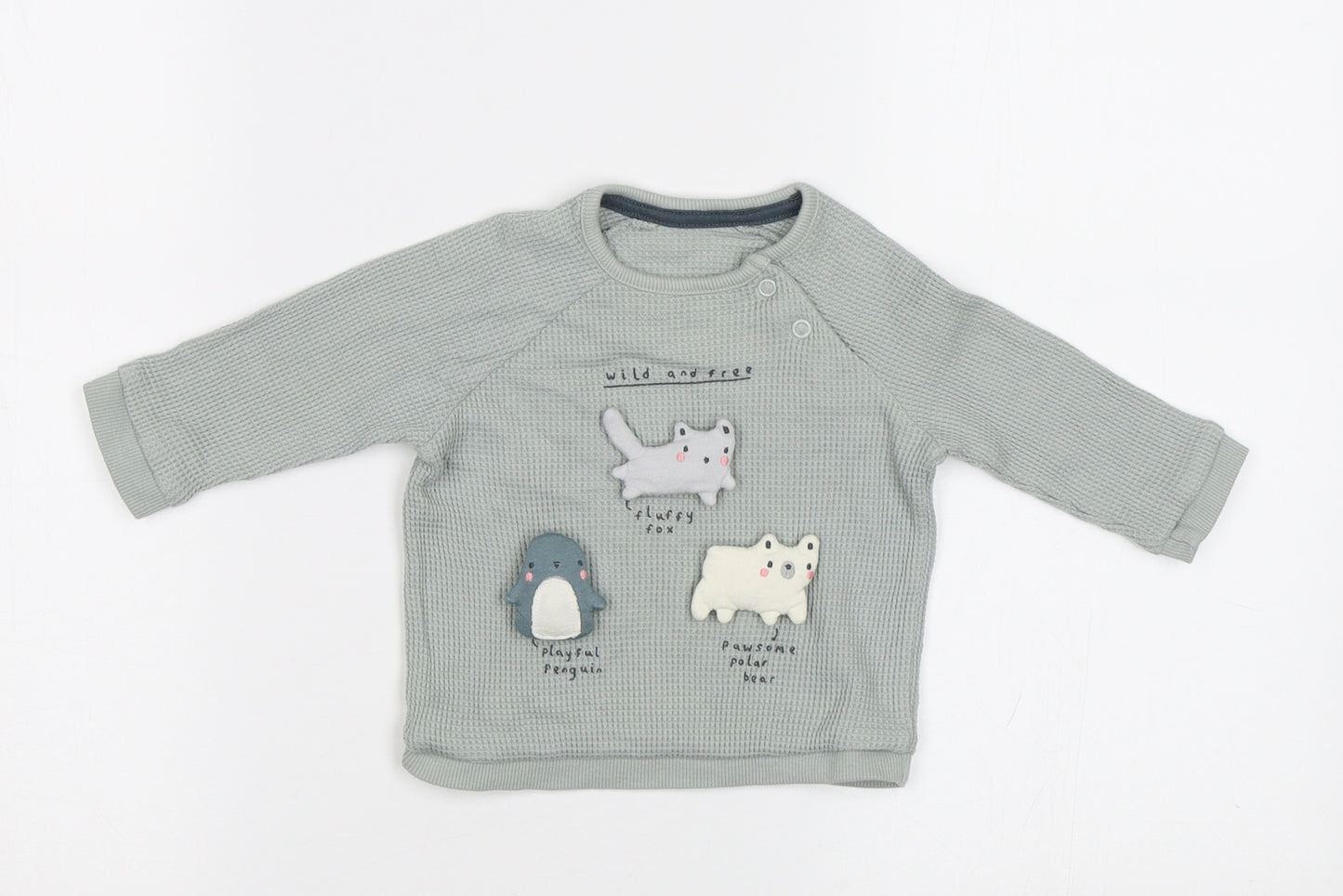 George Baby Green   Basic T-Shirt Size 3-6 Months  - Animals
