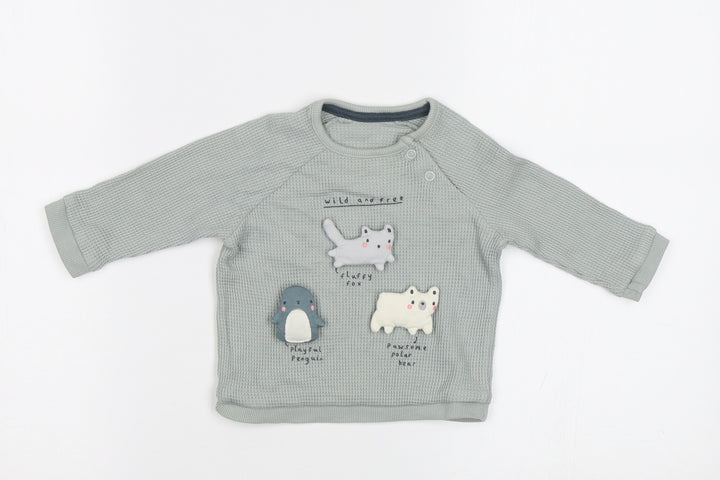 George Baby Green   Basic T-Shirt Size 3-6 Months  - Animals