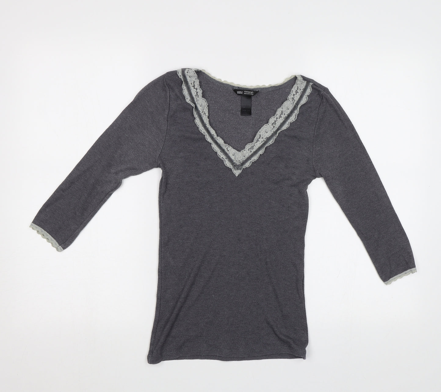 M&S Womens Grey   Top Pyjama Top Size 14