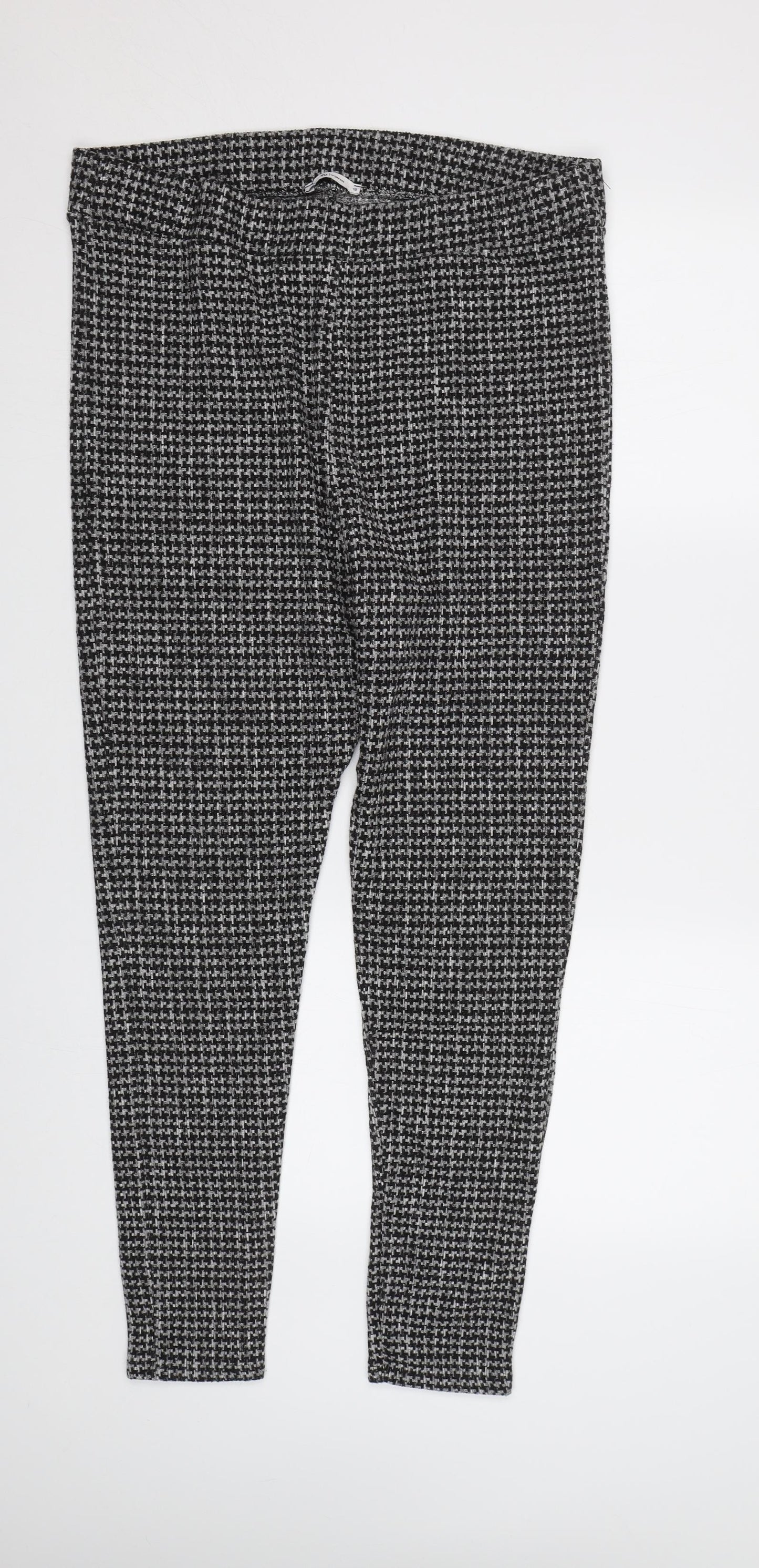 TU Womens Black Houndstooth  Jegging Trousers Size 18 L27 in