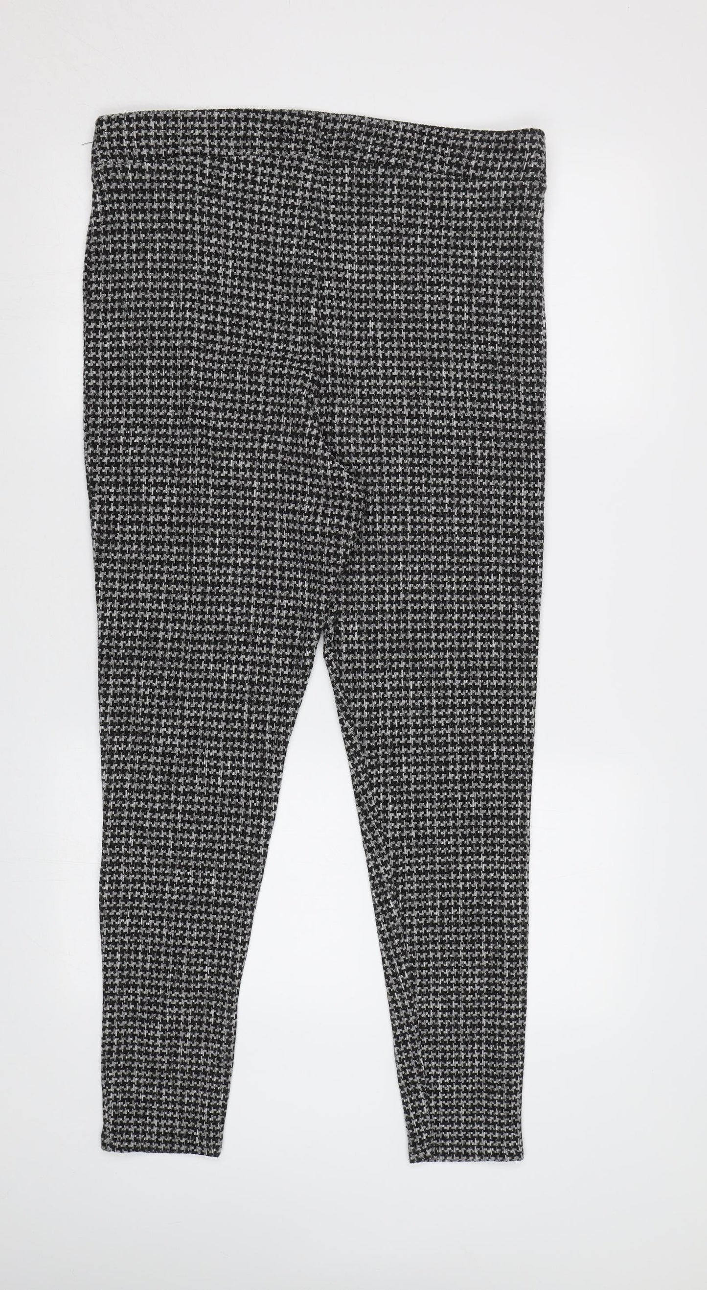 TU Womens Black Houndstooth  Jegging Trousers Size 18 L27 in